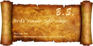 Brünauer Sándor névjegykártya